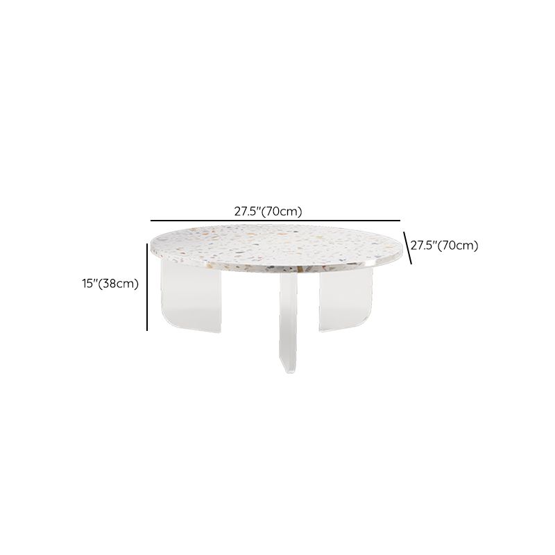 Round Terrazzo Coffee Cocktail Table Set with Acrylic/Ash Legs Clearhalo 'Coffee & Accent Tables' 'Coffee Tables' 'coffee_tables' 'furn' 'furn_coffee_tables' 'Furniture' 'Living Room Furniture' 1200x1200_f5b5ac2a-052c-4d8c-aaf7-5ab2ae073a8d