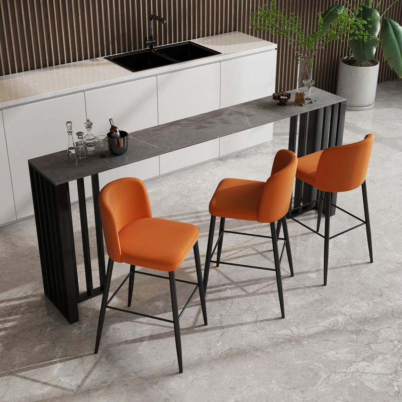 Stone Top Bar Counter Contemporary Bar Counter with Double Pedestal Base Clearhalo 'Bar Furniture' 'Bar Tables' 'bar_tables' 'furn' 'furn_bar_tables' 'Furniture' 'Kitchen & Dining Furniture' 1200x1200_f5b6b7e0-eb8f-4423-96e7-be30d6a2ecc8