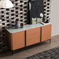 Glam Sideboard Wood Server Gabinet con spazio per la sala da pranzo