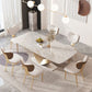 Luxury 1/2/5/7/9 Pieces Dining Set Sintered Stone Dining Table with Leather Chairs Clearhalo 'Dining Room Sets' 'Dining Tables & Seating' 'dining_room_set' 'furn' 'furn_dining_room_set' 'Furniture' 'furniture_dining_room_set' 'Kitchen & Dining Furniture' 1200x1200_f5b84e39-9719-40d9-bffd-9d9a691b99c0