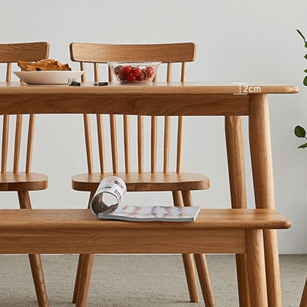 Modern Oak Wood Table in Nature Rectangle Dining Table with Wooden Base and 4 Legs Clearhalo ' dining_table' 'Dining Tables & Seating' 'Dining Tables' 'furn' 'furn_dining_table' 'Furniture' 'furniture_dining_table' 'Kitchen & Dining Furniture' 'kitchen&dining_furn' 'kitchen' 'kitchen_dining_table' 1200x1200_f5ba8a0d-89e8-4315-b634-973909d6cd2a