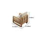 Solid Wood/Linen Natural Sofa with Chaise Nordic 34.65" H Cushions Sofa