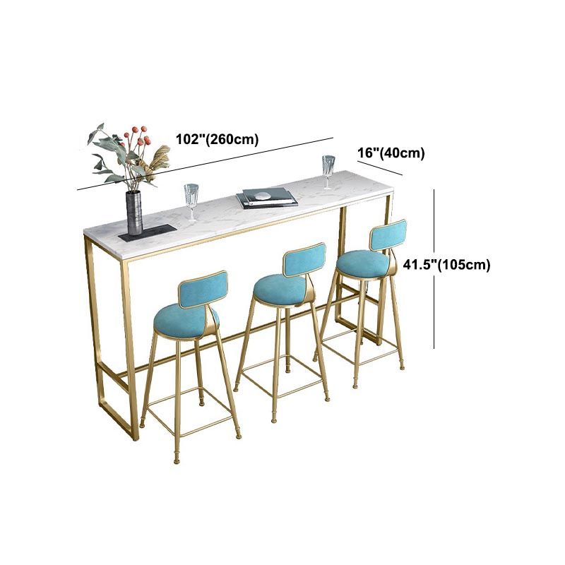 Marble Indoor Trestle Hall/Pub Table Contemporary Bistro Bar Table in White Clearhalo 'Bar Furniture' 'Bar Tables' 'bar_tables' 'furn' 'furn_bar_tables' 'Furniture' 'Kitchen & Dining Furniture' 1200x1200_f5bbaa96-8724-4beb-80d9-84abf102855f