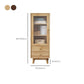 19. 7 "W Glas Paned Accent Cabinet Pine Wood 1 - Deur en 2 - Ladepas
