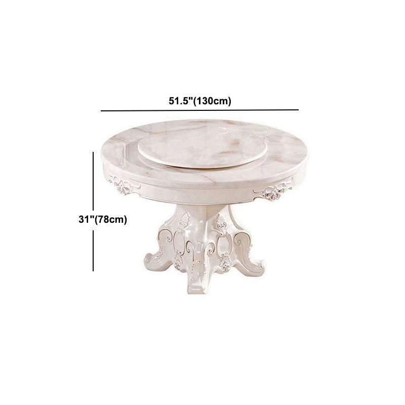 Stone Top Dining Table Round Table with Pedestal Base in White Clearhalo 'Dining Tables & Seating' 'Dining Tables' 'dining_table' 'furn' 'furn_dining_table' 'Furniture' 'Kitchen & Dining Furniture' 1200x1200_f5be1b44-49a5-4b72-a45b-07bfcfd62a52