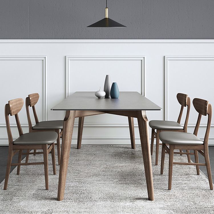 Contemporary Gray Sintered Stone Dining Table Rectangle Shape Standard Dining Table for Kitchen Clearhalo ' dining_table' 'Dining Tables & Seating' 'Dining Tables' 'furn' 'furn_dining_table' 'Furniture' 'furniture_dining_table' 'Kitchen & Dining Furniture' 'kitchen&dining_furn' 'kitchen' 'kitchen_dining_table' 1200x1200_f5be275d-8183-415c-9d1a-acef06096e2e