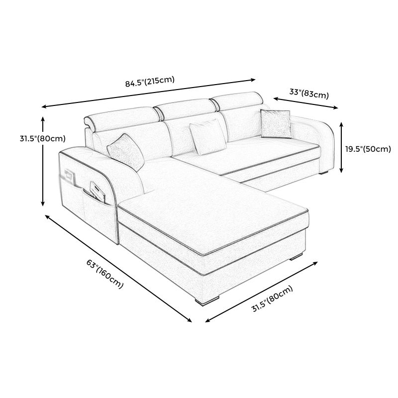 Contemporary Sofa Grey L-Shape High Back Square Arm Sectional with Storage Clearhalo 'furn' 'furn_sectionals' 'Furniture' 'furniture_sectionals' 'Living Room Furniture' 'Sectionals' 1200x1200_f5c093c6-2226-4aed-86a0-b3a57d918609