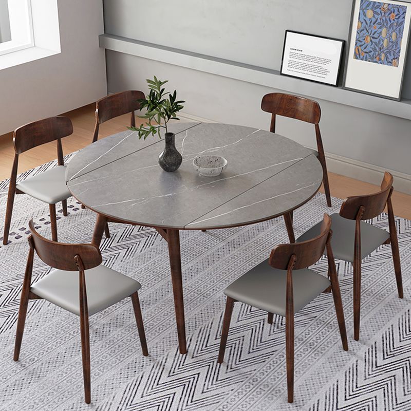 1/5/7/9断片焼く石トップラウンドグレーダイニングセット