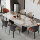 Rectangle Stone Top Dining Table Contemporary Dining Table with Double Pedestal Base Clearhalo 'Dining Tables & Seating' 'Dining Tables' 'dining_table' 'furn' 'furn_dining_table' 'Furniture' 'furniture_dining_table' 'Kitchen & Dining Furniture' 'kitchen' 'kitchen_dining_table' 1200x1200_f5c33bde-2348-49cc-a630-efb7fe0bddbf