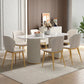 Ensemble de Table à manger en pierre frittée Glam nordique, ensemble de Table à manger ovale de 1/4/5/7 pièces pour la maison