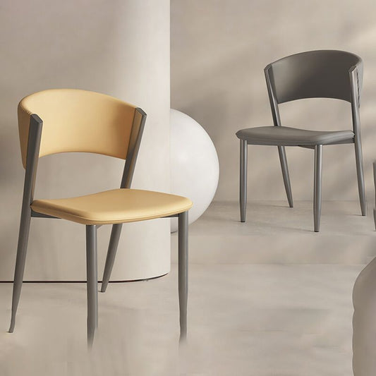 Faux Leather  Dining Chairs Designer style Open Back Armless Chair