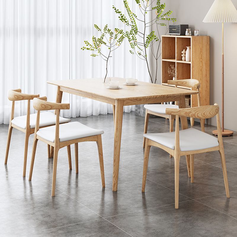 Glam Style Table Wooden Rectangle Table with 4 Legs for Home Use Clearhalo 'Dining Tables & Seating' 'Dining Tables' 'dining_table' 'furn' 'furn_dining_table' 'Furniture' 'Kitchen & Dining Furniture' 1200x1200_f5c646be-6d2a-49bf-936f-2813d4d75d2a
