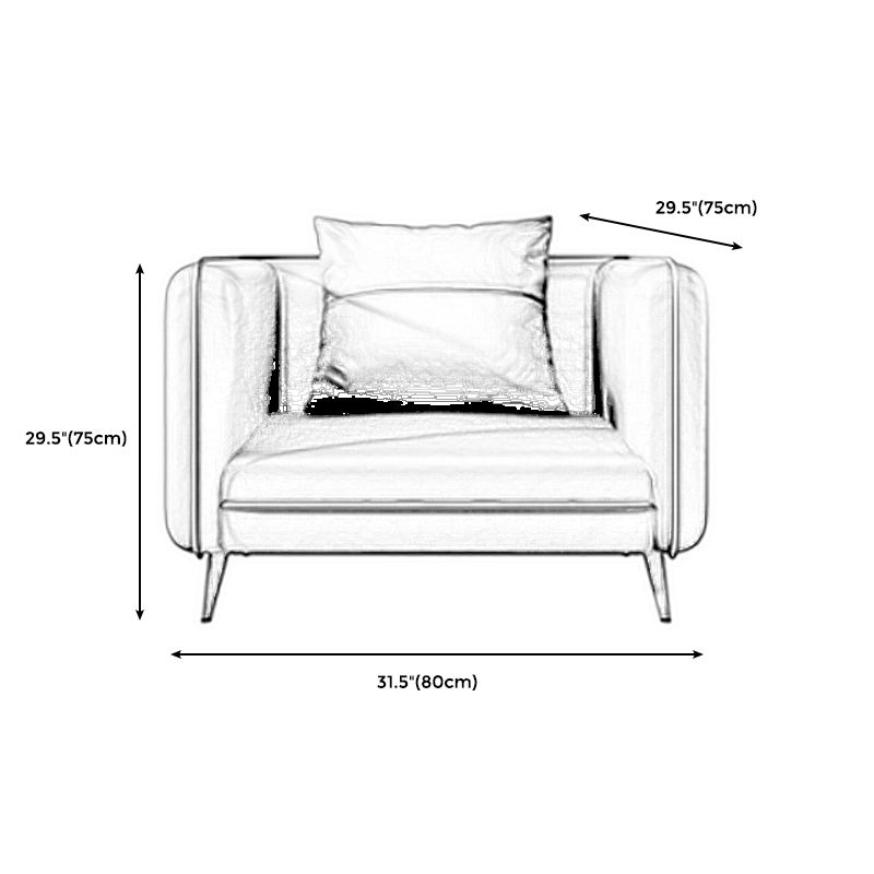 Office Modern Tuxedo Arm Sofa with Bolster Pillows for Bonus Room, Living Room Clearhalo 'furn' 'furn_sofas' 'Furniture' 'furniture_sofas' 'kitchen' 'kitchen_sofas' 'Living Room Furniture' 'Sofa' 'sofas' 1200x1200_f5c808f4-06d9-490f-8870-387995d957ce
