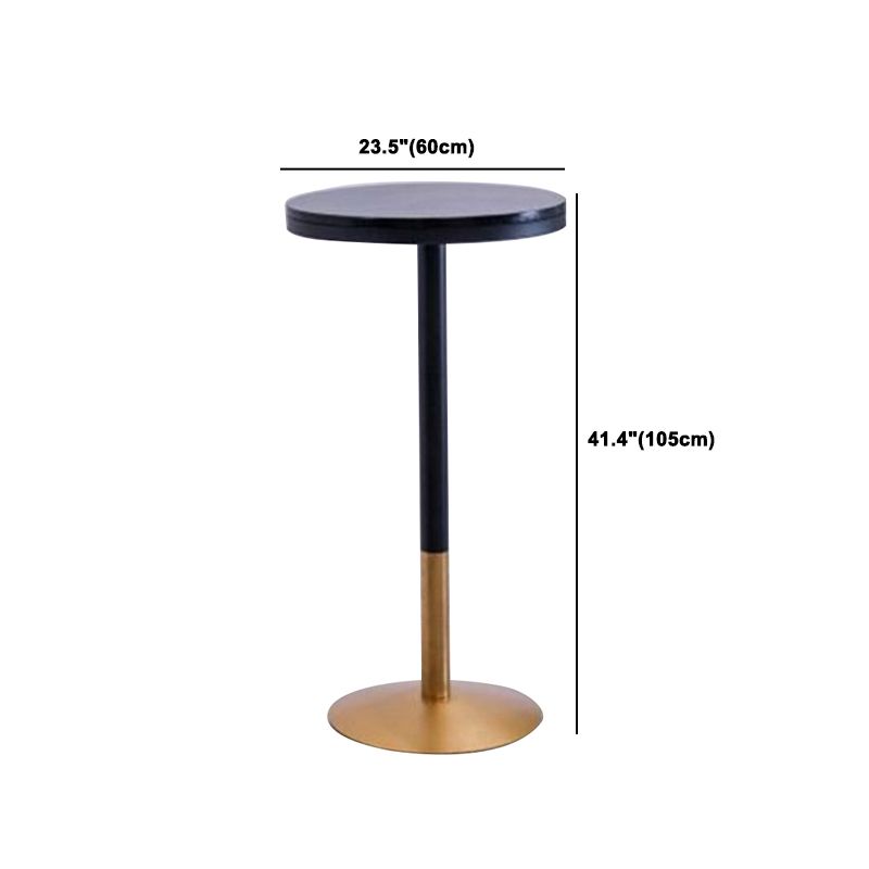 1/3/4 Piezas Mesa de barra de hierro glamorial Juego de bistro redondo con tapa de mármol de imitación negra