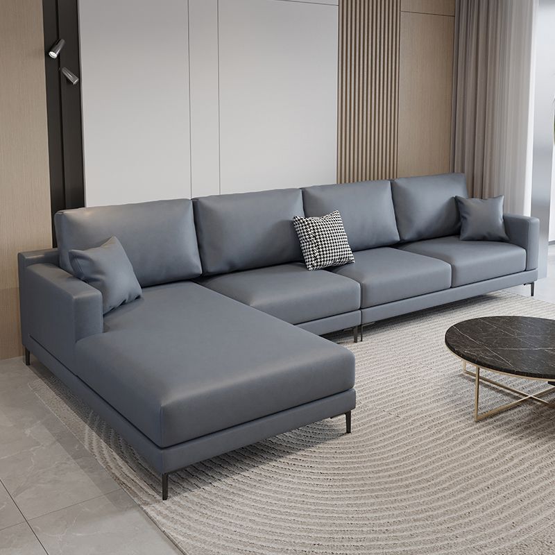 124.02"D x 62.99"W x 35.43"H Fabric Cushions Square Arm Sofa Clearhalo 'furn' 'furn_sectionals' 'Furniture' 'furniture_sectionals' 'kitchen' 'kitchen_sectionals' 'Living Room Furniture' 'Sectionals' 1200x1200_f5cb439b-3041-4edd-83a9-a41d036093a7