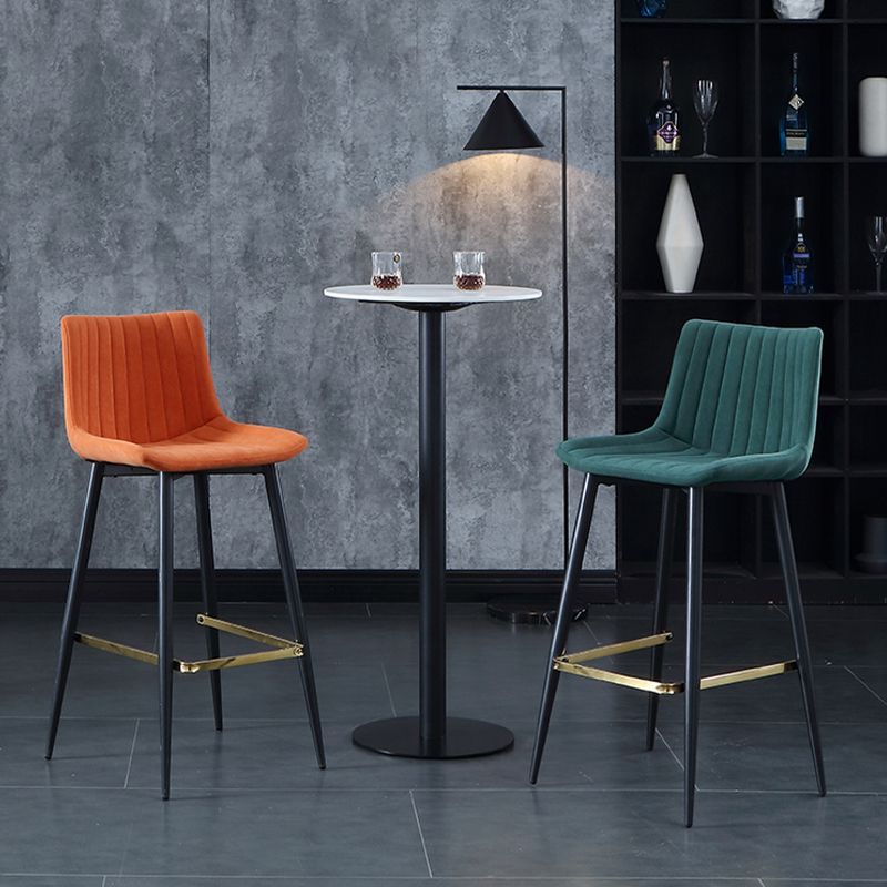 Modern Velvet Bar Stool Backrest Counter Stool for Dining Room Clearhalo 'Bar Furniture' 'Bar Stools' 'bar_stools' 'furn' 'furn_bar_stools' 'Furniture' 'Kitchen & Dining Furniture' 1200x1200_f5cbc2d9-2f6d-43b0-9827-1238ff64fdfe