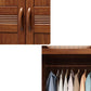 Braune Walnuss -Massivholzgarderobe Traditioneller freistehender Kleiderschrank Armoire