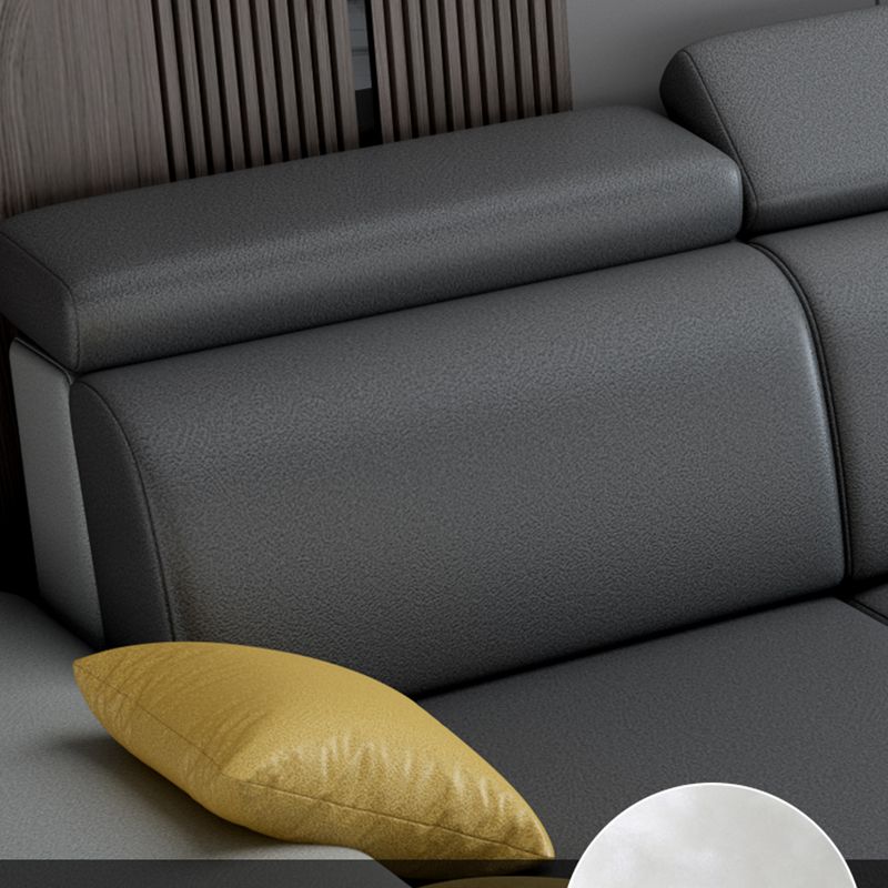 Contemporary High Back Sectionals 39.37" 4-Seater Fabric Square Arm Sofa Clearhalo 'furn' 'furn_sectionals' 'Furniture' 'furniture_sectionals' 'kitchen' 'kitchen_sectionals' 'Living Room Furniture' 'Sectionals' 1200x1200_f5cc1e93-517e-43f5-be4d-5fb42fa2fd15