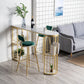 Glam Marble Counter Table with Specialty Top Double Pedestal Table - 42" H Clearhalo 'Bar Furniture' 'Bar Tables' 'bar_tables' 'furn' 'furn_bar_tables' 'Furniture' 'furniture_bar_tables' 'Kitchen & Dining Furniture' 1200x1200_f5cd7c0f-6883-486f-9340-be32f4f47ccc