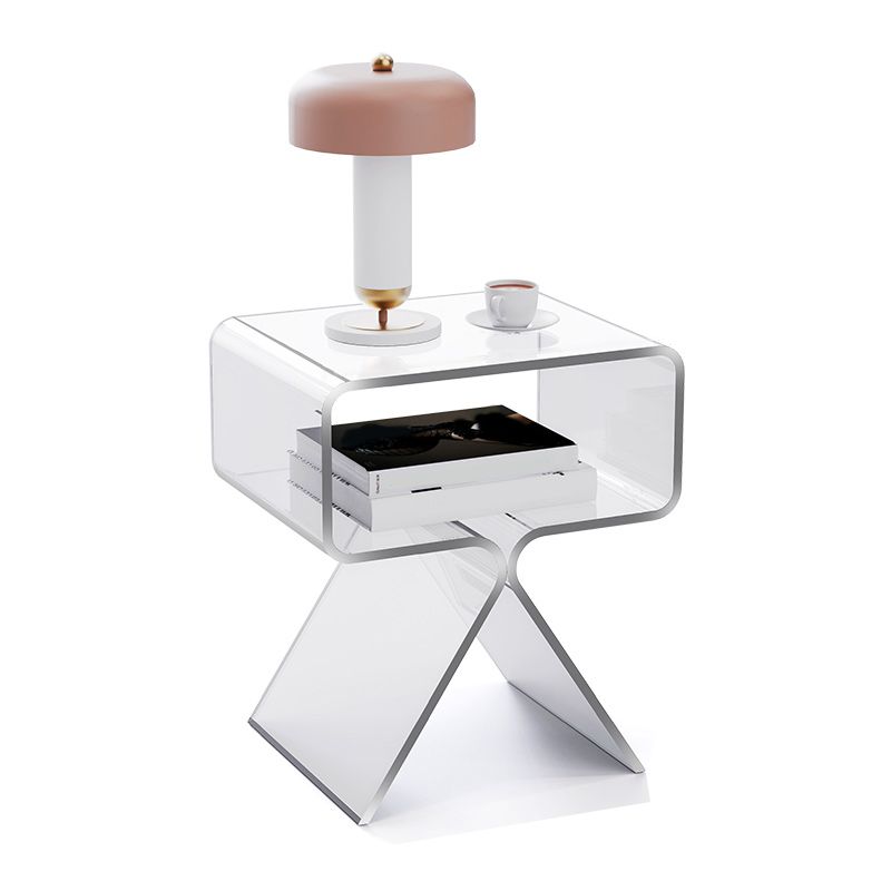 11" Wide Glam Side Table Acrylic Accent Side Table for Bedroom Clearhalo 'Coffee & Accent Tables' 'End & Side Tables' 'end_side_tables' 'furn' 'furn_end_side_tables' 'Furniture' 'Living Room Furniture' 1200x1200_f5ce1a1f-26fe-4307-8833-da620b6c8a11