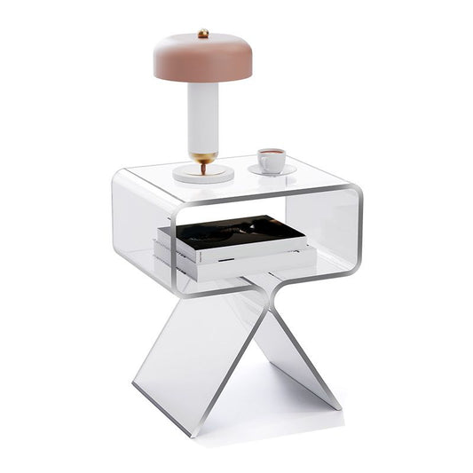 11" Wide Glam Side Table Acrylic Accent Side Table for Bedroom Clearhalo 'Coffee & Accent Tables' 'End & Side Tables' 'end_side_tables' 'furn' 'furn_end_side_tables' 'Furniture' 'Living Room Furniture' 1200x1200_f5ce1a1f-26fe-4307-8833-da620b6c8a11