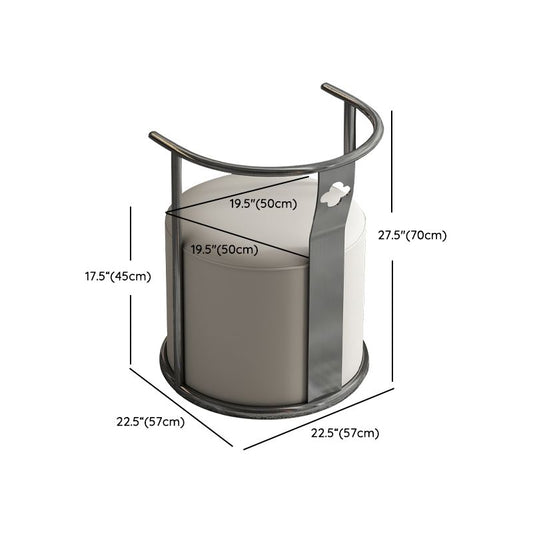 Modern Backrest Armrest Cushion Chair with Metal Base for Dining Room