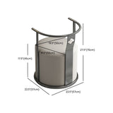 Moderne rugleuning armleuning kussenstoel met metalen basis voor eetkamer