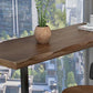 Industriel 1/3 pièces Table de barre de barre Rectangle Table de comptoir en bois de pin avec tabourets hauts