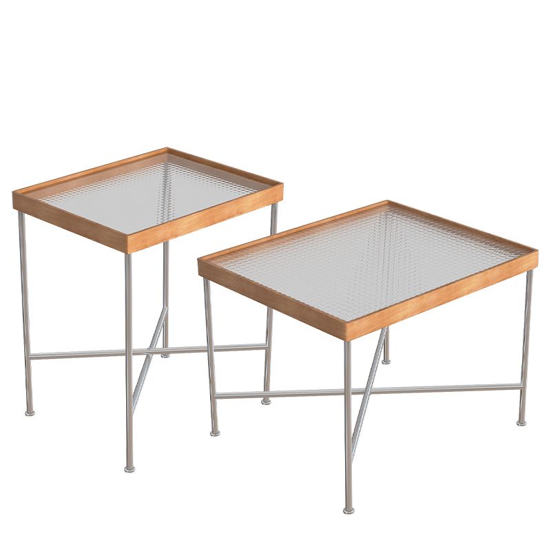 Modern Cross Legs End Slide Table Clear Tray Top Corner Table Clearhalo 'Coffee & Accent Tables' 'End & Side Tables' 'end_side_tables' 'furn' 'furn_end_side_tables' 'Furniture' 'Living Room Furniture' 1200x1200_f5d29450-6da6-4e54-b9ea-eb3e501dff4e