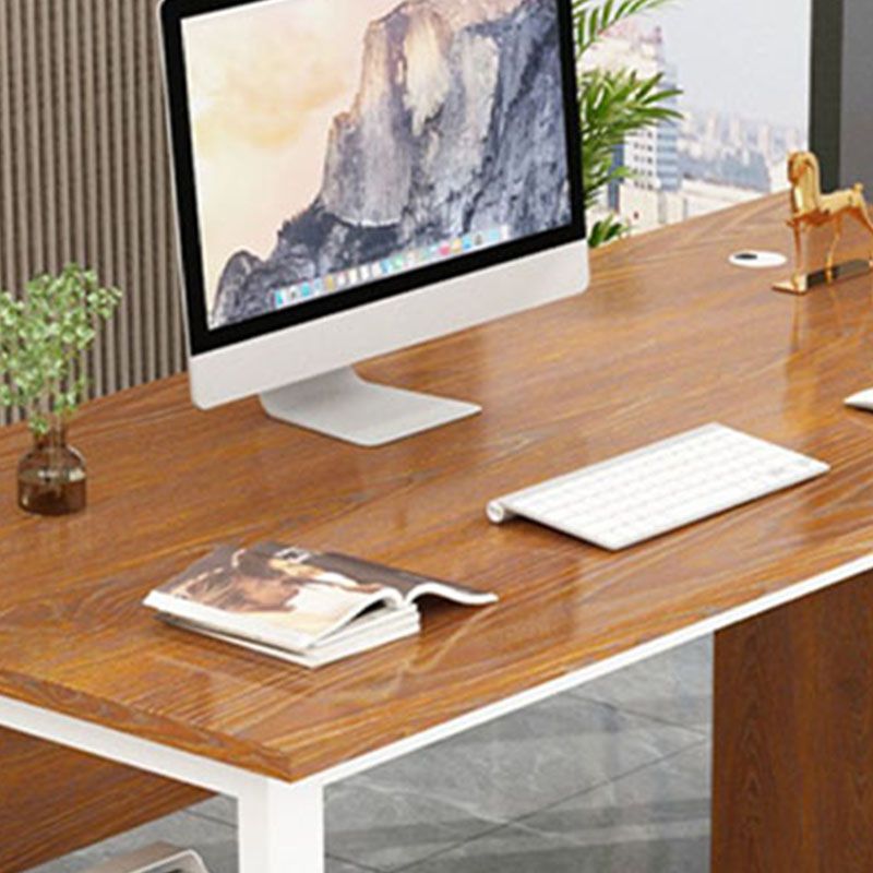 Escritorio de forma rectangular Madera contemporánea con 2 patas en marrón