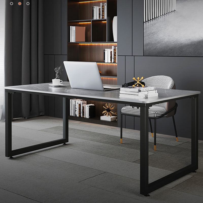 Escritorio de escritura de piedra contemporánea escritorio de oficina rectangular de trineo para el hogar