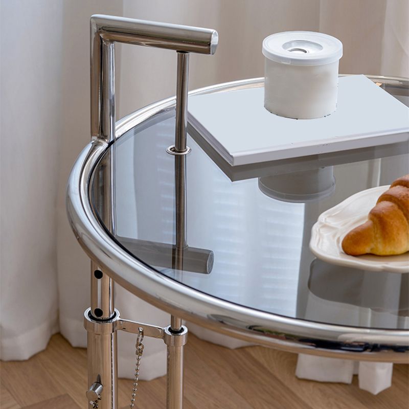 Adjustable Height Glass Side Table Modern Dia 20.1" C End Table Clearhalo 'Coffee & Accent Tables' 'End & Side Tables' 'end_side_tables' 'furn' 'furn_end_side_tables' 'Furniture' 'Living Room Furniture' 1200x1200_f5d5a0c3-ec12-4a7f-aaeb-924e8d19e6a2