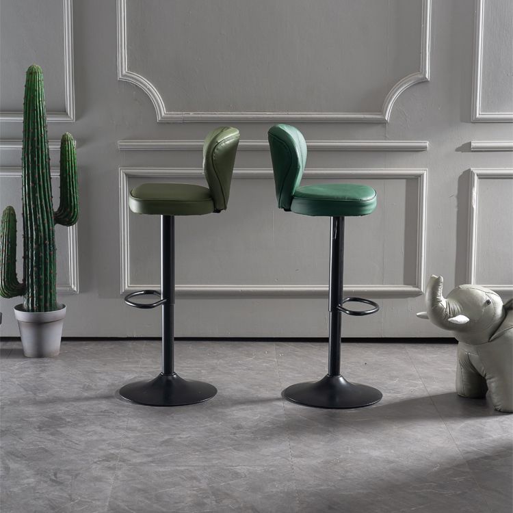 Contemporary Bar-stool Liftable Leather Counter Bar Stool with Metal Legs Clearhalo 'Bar Furniture' 'Bar Stools' 'bar_stools' 'Furniture' 'furniture_bar_stools' 'Kitchen & Dining Furniture' 1200x1200_f5d83b67-07b6-4c1e-a1aa-fb8522e3f57f