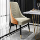 PU Leather Dining Chair Glam Upholstered Side Chair with Wood Legs
