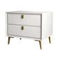 Solid Wood Bed Nightstand Legs Included Accent Table Nightstand with 2 Drawers