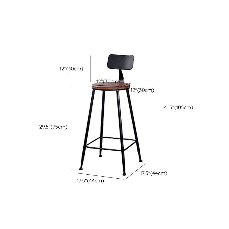 Contemporary Metal Bar Stool Wood Seat Bar Stool for Home Use Clearhalo 'Bar Furniture' 'Bar Stools' 'bar_stools' 'furn' 'furn_bar_stools' 'Furniture' 'Kitchen & Dining Furniture' 1200x1200_f5db2bec-9627-4d23-99df-73e67d7c2152