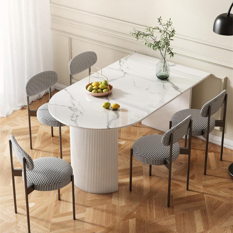 Dining Room Dinner Kitchen Table Double Pedestal Stone Dining Table Clearhalo 'Dining Tables & Seating' 'Dining Tables' 'dining_table' 'furn' 'furn_dining_table' 'Furniture' 'Kitchen & Dining Furniture' 1200x1200_f5db8f90-ba5d-413f-90b2-9a9c477a5e2f