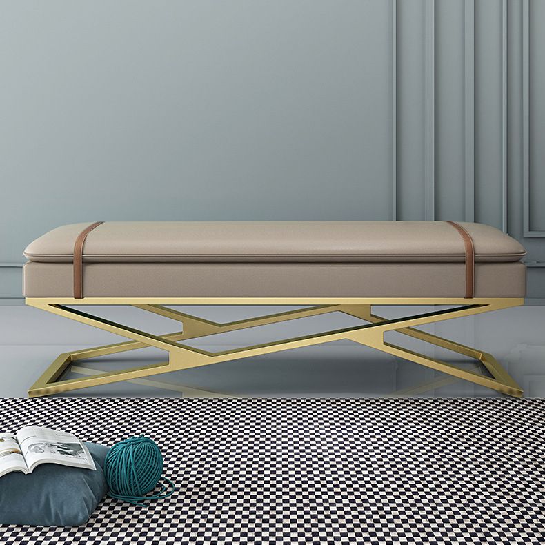 Glam 15" W Seating Bench Cushioned Rectangle Entryway and Bedroom Bench Clearhalo 'Benches' 'Chairs & Seating' 'furn' 'furn_benches' 'Furniture' 'Living Room Furniture' 1200x1200_f5dce2f2-a4e3-42f5-a0c0-8c64965b14b1