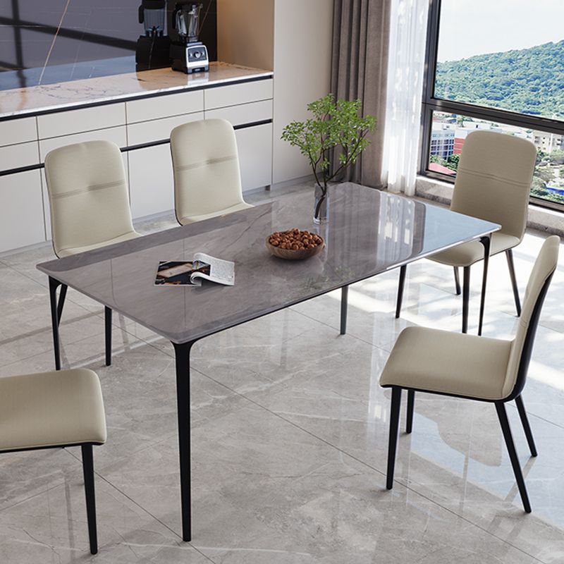 Stone Top Dining Room Dinner Kitchen Table Rectangle Dining Table with 4 Legs Clearhalo 'Dining Tables & Seating' 'Dining Tables' 'dining_table' 'furn' 'furn_dining_table' 'Furniture' 'Kitchen & Dining Furniture' 1200x1200_f5dd7e5e-65f8-439e-86c3-c0ee5e222043
