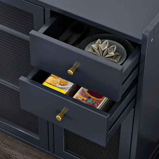 Server glam buffet nero server in bambù per sala da pranzo