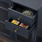 Server glam buffet nero server in bambù per sala da pranzo