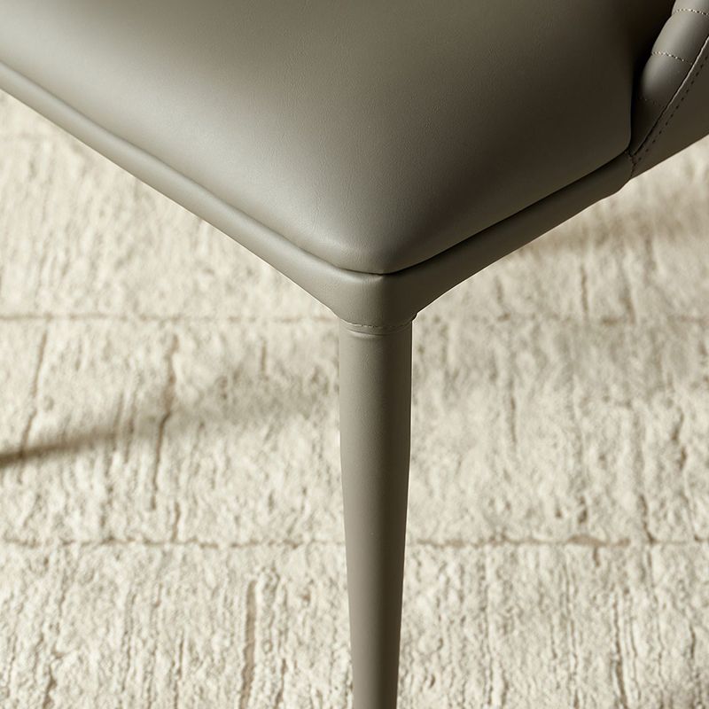 Contemporary Metal Dining Room Chairs Dining Armless Faux Leather Chairs Clearhalo ' kitchen&dining_furn' 'Dining Chairs' 'Dining Tables & Seating' 'dining_chair' 'furn' 'furn_dining_chair' 'Furniture' 'furniture_dining_chair' 'Kitchen & Dining Furniture' 'kitchen' 1200x1200_f5de5364-d49d-491b-bedf-07fefdf74d08