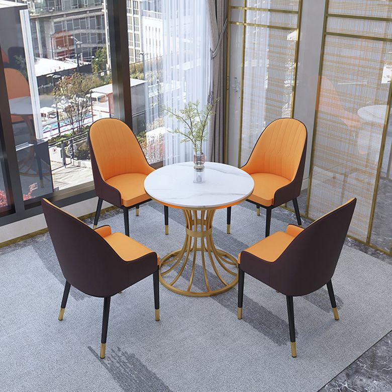 Glam 1/2/3/4/5 Pieces Dining Set Sintered Stone Dining Table Set for Dining Areas Clearhalo 'Dining Room Sets' 'Dining Tables & Seating' 'dining_room_set' 'furn' 'furn_dining_room_set' 'Furniture' 'furniture_dining_room_set' 'Kitchen & Dining Furniture' 1200x1200_f5debc99-399c-466a-bf6d-281aa0d132bd