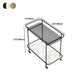 Contemporary Rectangular Side Table with Shelf, Glass Top Corner Table