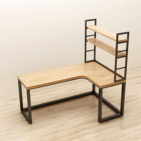 Corner Pine Wood Writing Desk Contemporary H-Shape Base Desk with Shelf Clearhalo 'furn' 'furn_office_desk' 'Furniture' 'Office Desks' 'Office Furniture' 'office_desk' 1200x1200_f5dff165-e9e7-4501-b2b0-68d80e005052