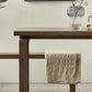 Modern 1/2/3/5 Pieces Dining Set Rectangle Double Pedestal Dinette Set in Natural Clearhalo 'Dining Room Sets' 'Dining Tables & Seating' 'dining_room_set' 'furn' 'furn_dining_room_set' 'Furniture' 'Kitchen & Dining Furniture' 1200x1200_f5e00523-8143-42ed-adb6-46880f507f4d