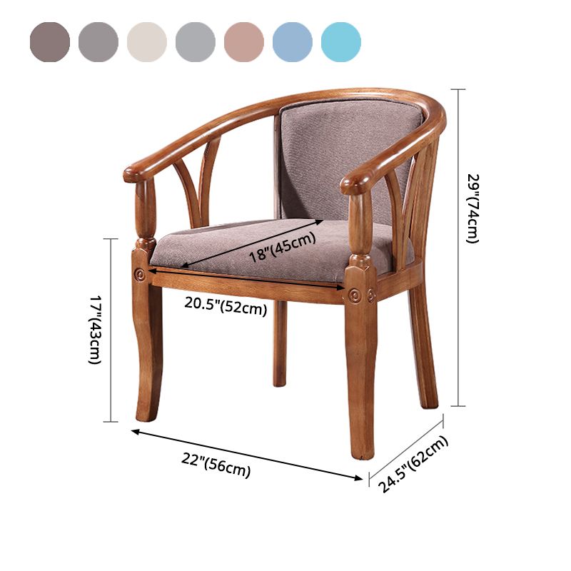 Traditional Solid Wood Dining Chair Linen Dining Arm Chair for Restaurant Clearhalo ' kitchen&dining_furn' 'Dining Chairs' 'Dining Tables & Seating' 'dining_chair' 'furn' 'furn_dining_chair' 'Furniture' 'furniture_dining_chair' 'Kitchen & Dining Furniture' 'kitchen' 1200x1200_f5e09d19-eb04-46a2-a0f7-fefc115c0b14