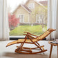 Chaise à bascule moderne Bamboo Rocker avec coussins amovibles