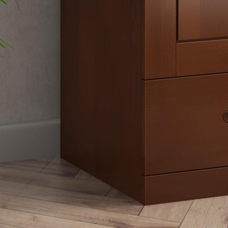 74.8"H Traditional Rubberwood Storage Cabinet with Garment Rod Matte Finish Cabinet Clearhalo 'Armoires & Wardrobes' 'armoires_wardrobes' 'Bedroom Furniture' 'furn' 'furn_armoires_wardrobes' 'Furniture' 1200x1200_f5e34a5d-c4c3-4812-99d1-2dbdd35e3abd