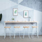 Mesa de bar con base metálica moderna Mesa de bar para patio de madera maciza de hierro blanco